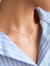 Load image into Gallery viewer, Non-Tarnish Small Cross Necklace