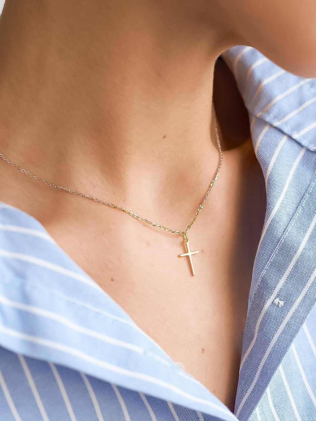 Non-Tarnish Small Cross Necklace
