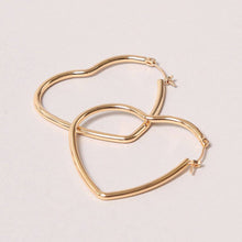 Load image into Gallery viewer, 14K Gold-Dipped Heart Hoop