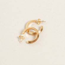 Load image into Gallery viewer, 14K Gold Dipped Textured Hoops