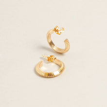 Load image into Gallery viewer, 14K Gold Dipped Textured Hoops