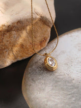 Load image into Gallery viewer, Gem Non-Tarnish Necklace: available in Crystal Clear or Ruby Red