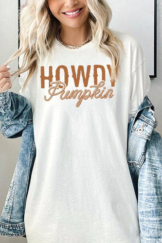 Howdy Pumpkin Graphic Heavyweight Tee in NATURAL