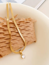 Load image into Gallery viewer, Blanc de Blanc Non-Tarnish Necklace: Square or Round Pendant