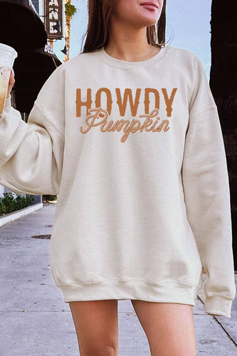 Howdy Pumpkin’ Sweatshirt in SAND