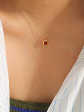 Load image into Gallery viewer, Gem Non-Tarnish Necklace: available in Crystal Clear or Ruby Red