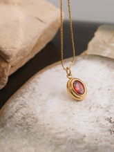 Load image into Gallery viewer, Gem Non-Tarnish Necklace: available in Crystal Clear or Ruby Red