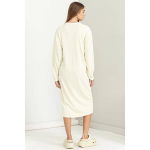 ROMANIN’ MIDI SWEATSHIRT DRESS in CREAM