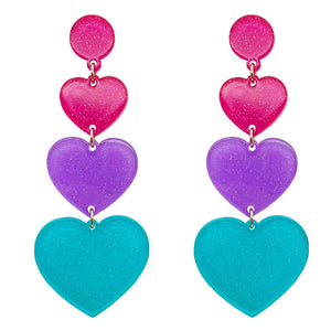 Mermaid Heart Drop Earrings -Sale