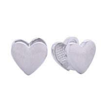 Load image into Gallery viewer, 14K White Gold-Dipped Heart Huggies
